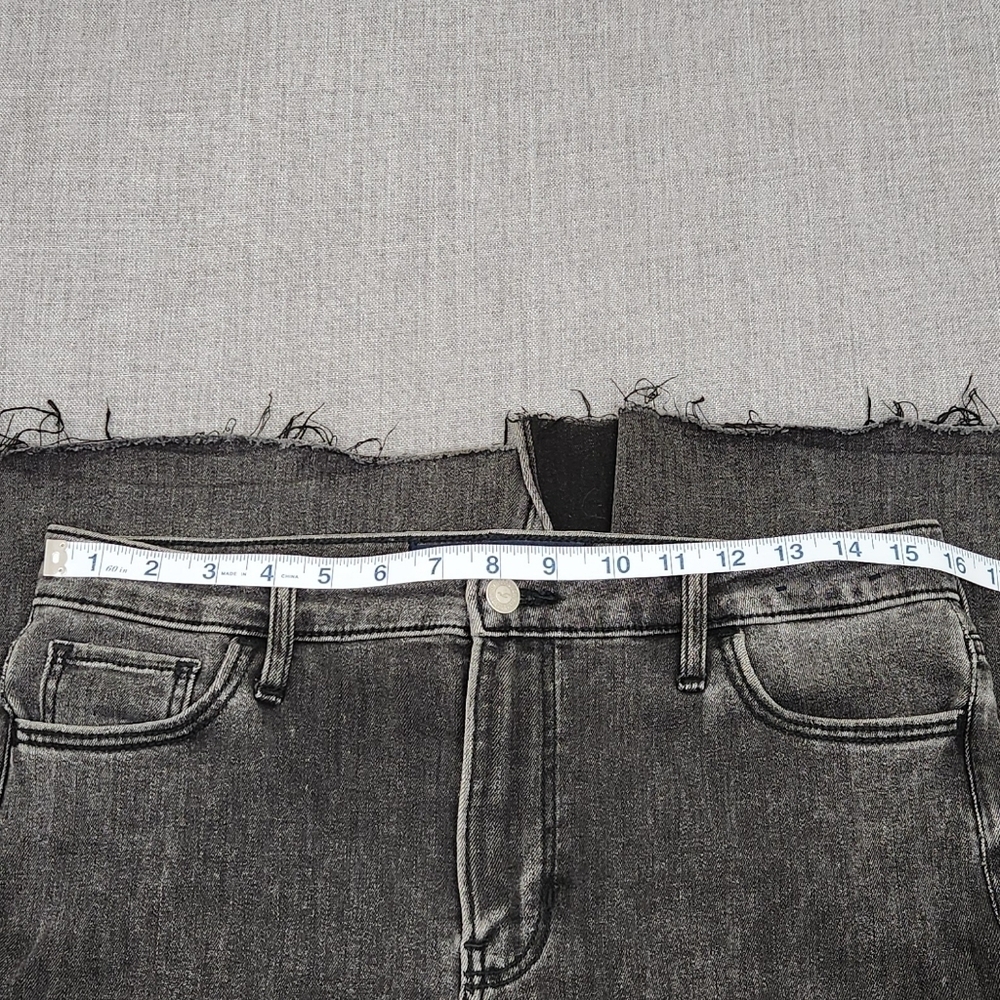 Hollister High Rise Soft Stretch Flare Distressed Style Black Denim Jeans. 13R - Picture 8 of 11